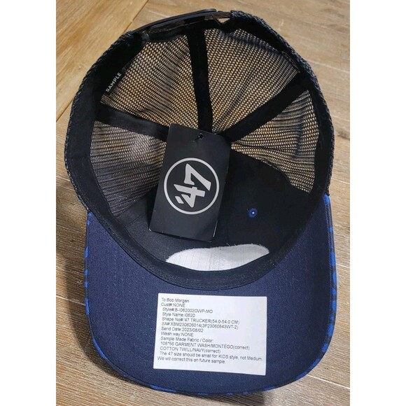 NEW Boston Red Sox 47 Brand Youth Trucker Hat Cap Blue & Black Flowers Patch CAP - Picture 4 of 6